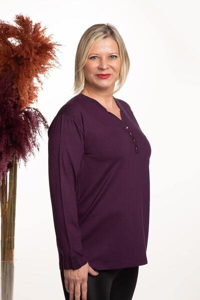 Nacar Anneler Günü Yakası Taşlı Anne Bluz