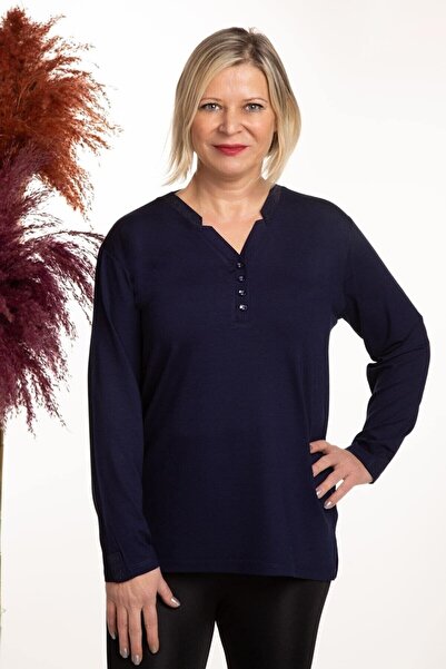 Nacar Anneler Günü Yakası Taşlı Anne Bluz