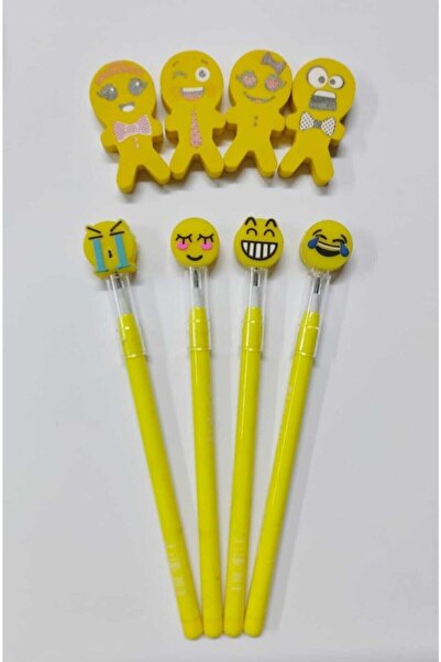 Asel Emoji Yumurtlayan Kalem Ve Emoji Silgi Seti