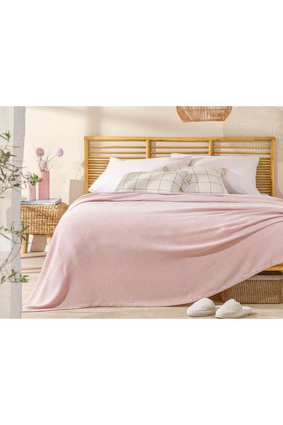 English Home Pink Single Yarn Painted Pique - 150x220 Cm
