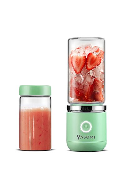 Yasomi Taşınabilir Kablosuz Şarjlı Cam Smoothie El Blenderi Yeşil ( Türkiye Garantili)
