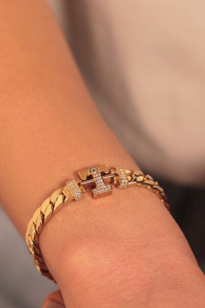 Adil İdil Kuyumculuk 14 Ayar Taşlı T Harfi Halat Zincir Künye