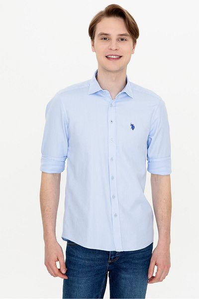 U.S. Polo Assn. Синя мъжка риза