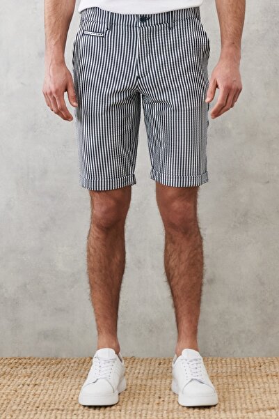 ALTINYILDIZ CLASSICS Ανδρικό λευκό-σκούρο λεπτή εφαρμογή Slim Fit ριγέ casual...