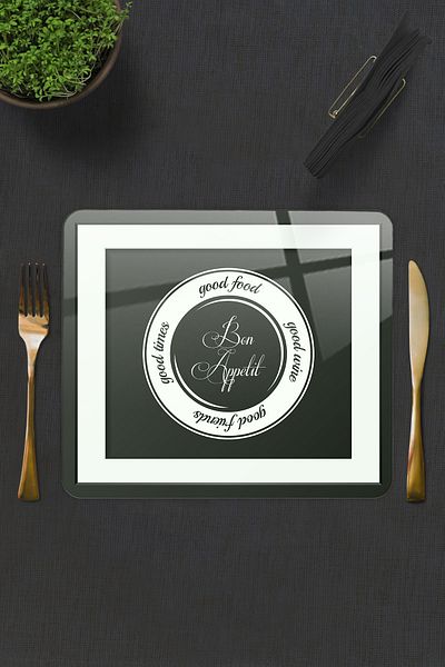 Decorita Set of 2| Glass Plate - Breakfast Plate - Cake Plate| Good Food - Black Background| 29cm X 34cm