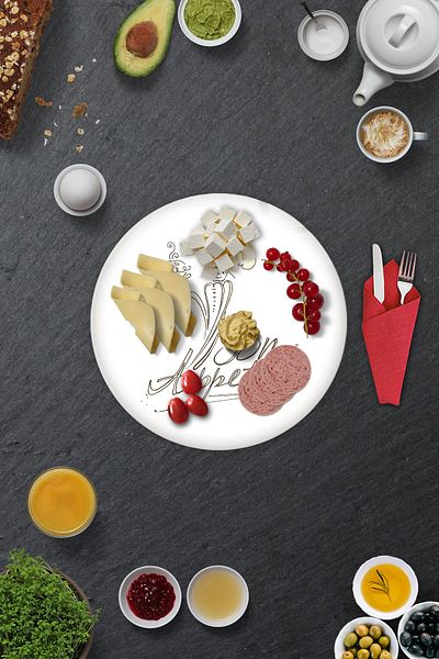 Decorita Set of 2| Glass Plate - Breakfast Plate - Cake Plate| Bon Appetit -chef| Diameter 32cm