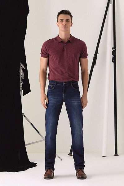 Pantamo Jeans Мъжки дънки Pantamo в тъмносин цвят, прави, стандартни