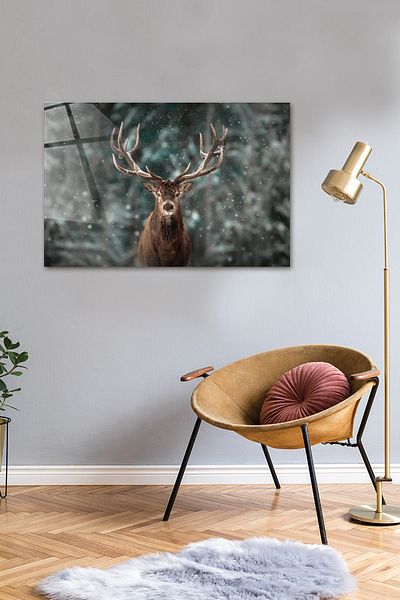 Decorita Animals| Glass Table| Single Deer| 40cm X 60cm
