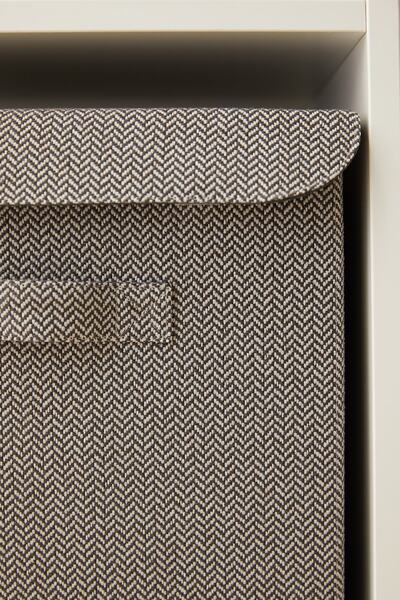 Ocean Home Textile Anthracite Textured Lid Cabinet Laundry Toy Organizer Folding Storage Box 30X30X30