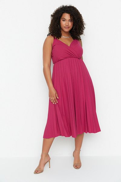 Pink Plus Size Evening Dress Sets Styles Prices Trendyol 