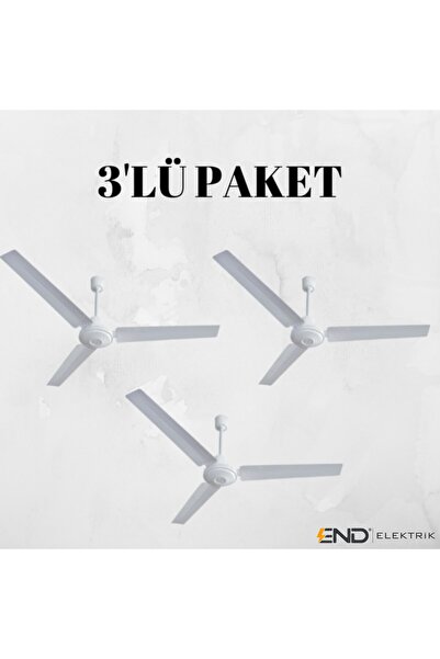 End Tavan Vantilatörü 3 Kanatlı Tavan Vantilatörü Metal (3 Adet)