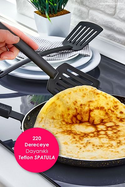 Anadolu Saray Çarşısı Practical Fireproof Non-Stick Teflon Spatula Durable to 220 Degrees - 1 Piece