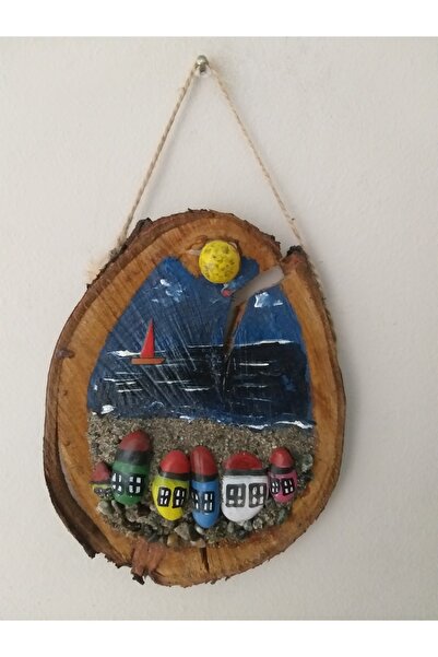 HOBBY HOUSE Ahşap Taş Ev Güneş Deniz Dalga Gemi Hediye Ev Ofis Masa Duvar Man...