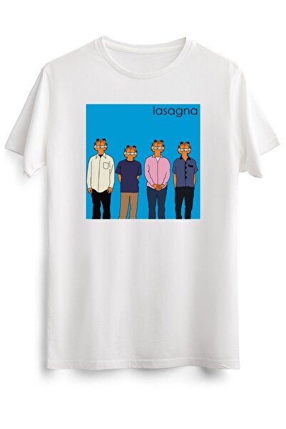 GreenMint Unisex Beyaz Tişört Weezer Garfield Classic