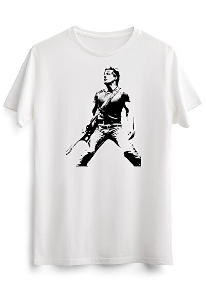 GreenMint تي شيرت أبيض للجنسين بروس سبرينغستين كلاسيك