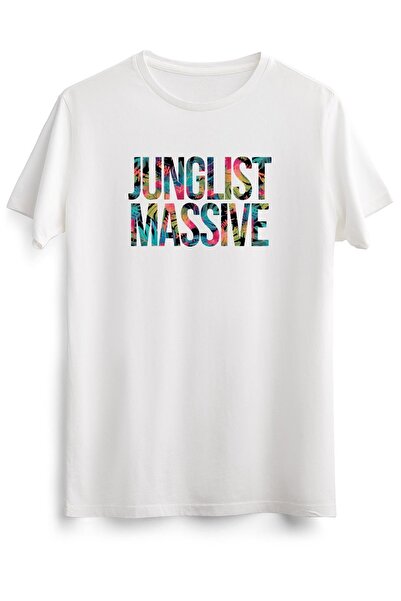 GreenMint Unisex White T-Shirt Junglist Massive T Shirt Jungle Music Inspired...
