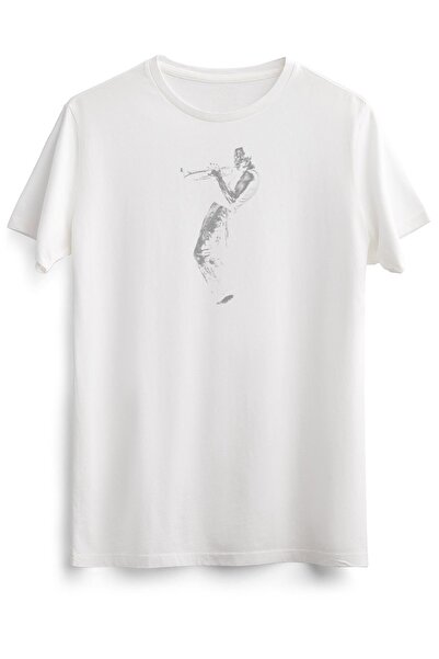 GreenMint تي شيرت أبيض للجنسين مايلز ديفيس أساسي