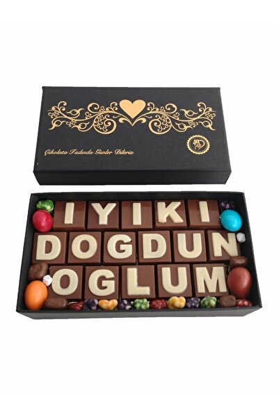 Yazılı Harfli Isimli Hediyelik Doğum Günü Çikolata Kutusu Iyiki Doğdun