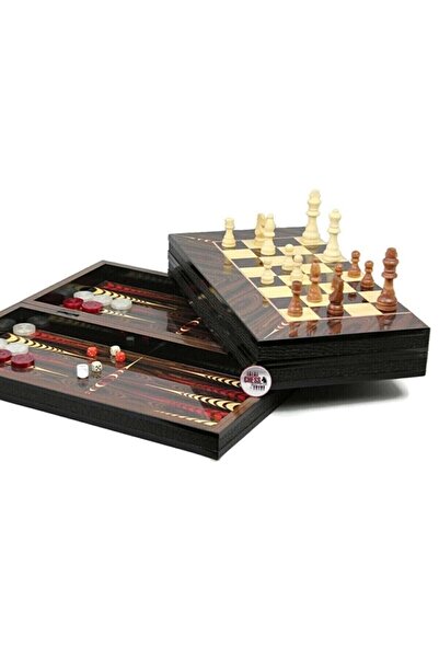 megame Sevgililer Günü İçin Kişiye Özel Ahşap Tavla Satranç Dama 3 Oyun Bir A...