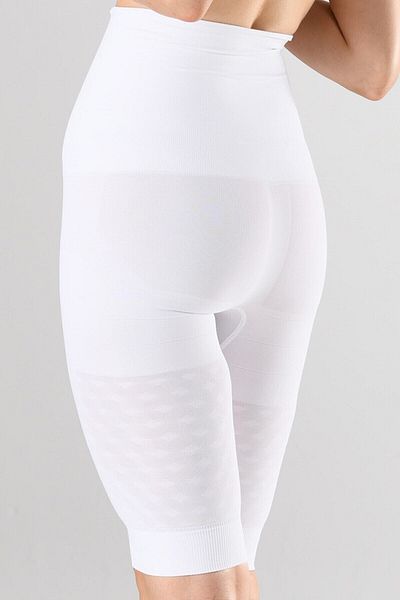 Miss Fit Pantaloni scurti de damă, alb, cu două straturi, cu talie de ponei, din silicon