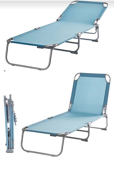 Genel Markalar Katlanır Su Mavisi Şezlong