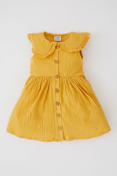 DeFacto Baby Girl Basic Big Collar Sleeveless Dress