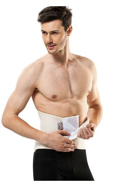 Letti Men's Cream Color Extra Sanitary Orthopedic Velcro Wool Waist Corset