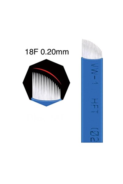 İthalSepeti 5 Adet Mavi 18f - 0.20mm Kalıcı Makyaj Microblading Iğnesi