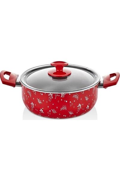 papilla Lotus 22 Cm Pot, Red Winter Pattern