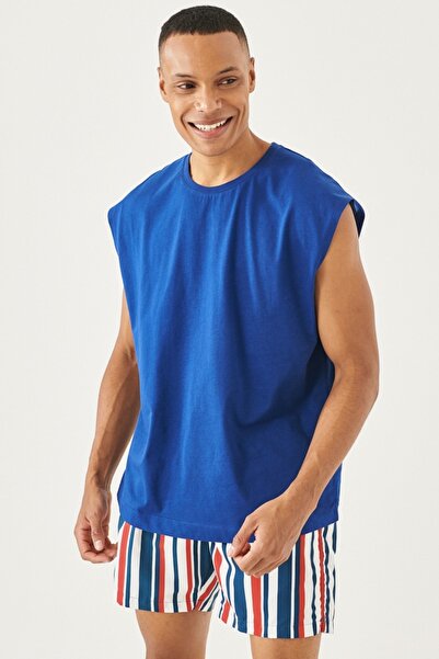 AC&Co / Altınyıldız Classics Мъжка светло тъмносиня спортна тениска с широко ...