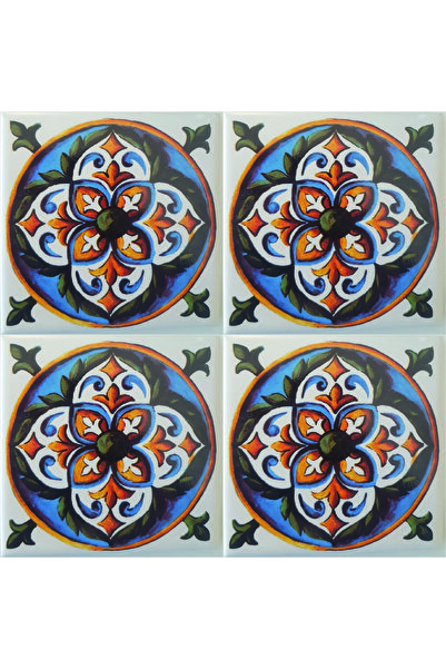 KÜTAHYA ÇİNİ SANAYİ 10x10 cm Çini Desenli Çini Seramik Karo