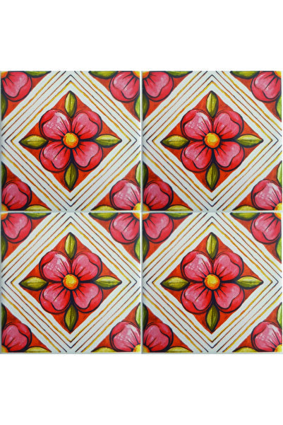 KÜTAHYA ÇİNİ SANAYİ 10x10 cm Çini Desenli Çini Seramik Karo