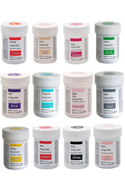 PASTRY PLANET Dr Gusto 12 Li Set Jel Gıda Boyası 30 Gr