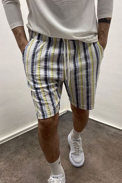 İnsane Minds Pantaloni scurți din bumbac pieptănat cu buzunare laterale pentru bărbați
