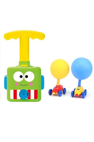 MJ TOYS Balon Power Uçan Astronot Ve Havalı Manuel Pompalı Balon Araba Eğitici Oyuncak Seti 3