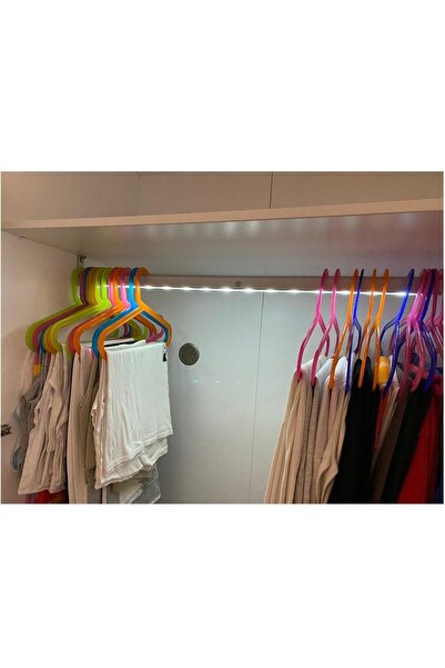 EYM Led Işıklı Hareket Sensörlü 110-119 Cm Dolap Içi Elbise Askı Borusu Pilli