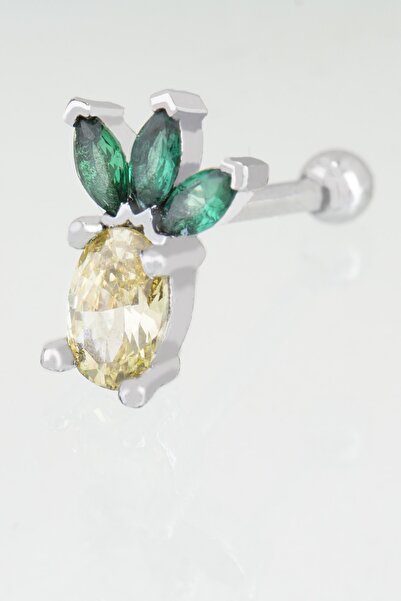 Sortie Aksesuar Ananas Figürlü Zirkon Taşlı Tragus Küpe Piercing 024
