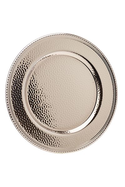 Emsan Round Biene Plate - Platinum Serving Plate, BPA Free Plastic, Modern Gold 1