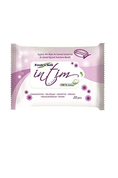 FRESH'N WİPES Fresh'n Soft Intim For Ladies - Intim Dış Genital Bölge Temizleme Mendili, 20 Yaprak