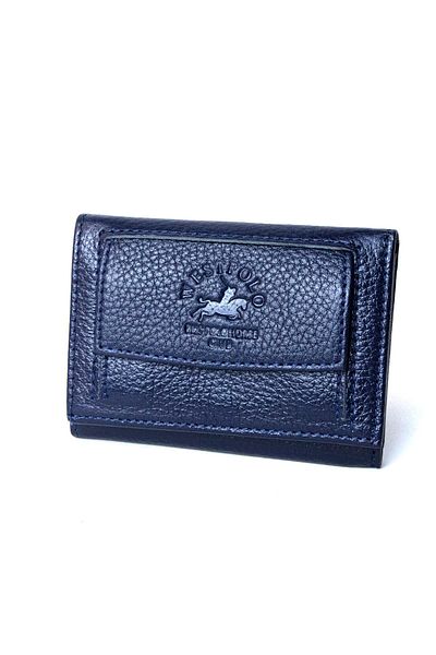 Westpolo Θήκη κάρτας πορτοφολιού Unisex από γνήσιο δέρμα Navy Blue