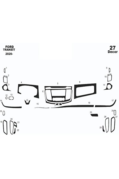 meriç cockpit design فورد ترانزيت تنجيد أمامي ماهوجني ألوكاربون بيانو أسود 32...