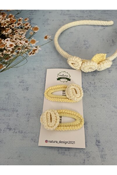 NATURA DESİGN Model de trandafir cu coroană din plasă - Set de 2 catarame cu ...