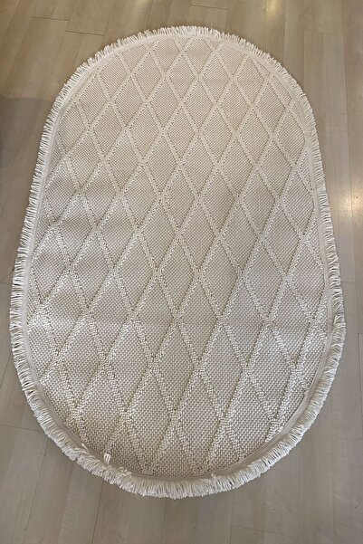 Eko Halı Cozy Czy 04 Cream Krem Oval Halı 120*180 Cm