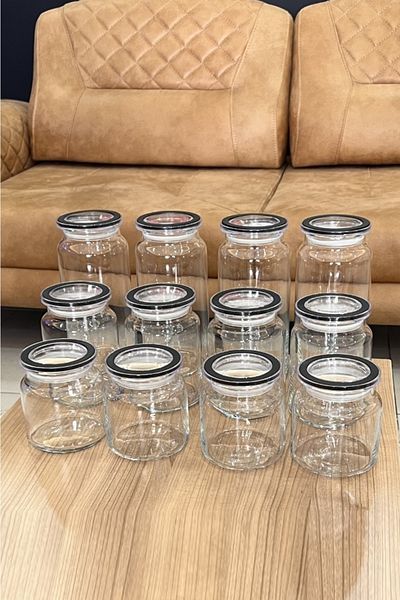 ASYA BAZAAR 12 Piece Vacuum Jar Set Glass