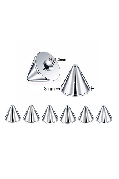TakıConcept 4 Adet Titanyum Sivri Spike Piercing Başlığı