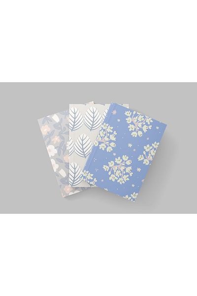 daystore Set caiete II - 3 buc - A5 - simplu, cu linii, punct - copertă din carton