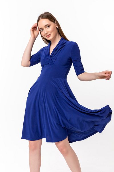 Laranor Sax Collar Detail Movable Skirt Dress