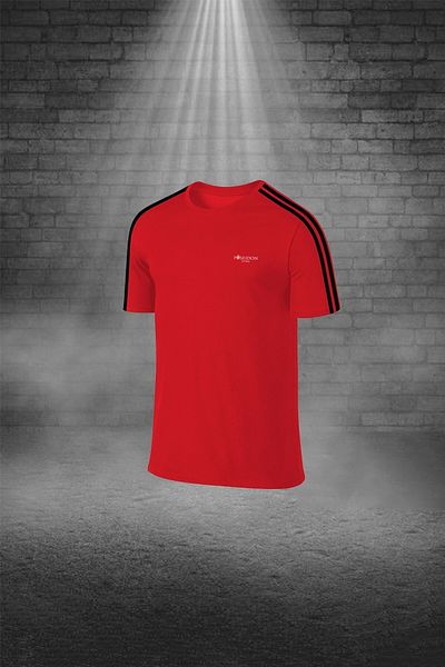 POSEIDON STORM Ανδρικό κόκκινο ύφασμα Dri-fit χωρίς εκτύπωση με στρογγυλή λαιμόκοψη κοντομάνικο μπλουζάκι σορτς κάτω επάνω κοστούμι S-3xl