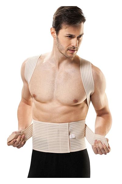 Letti Men's Skin Color Upright Posture Corset (posturex Corset)