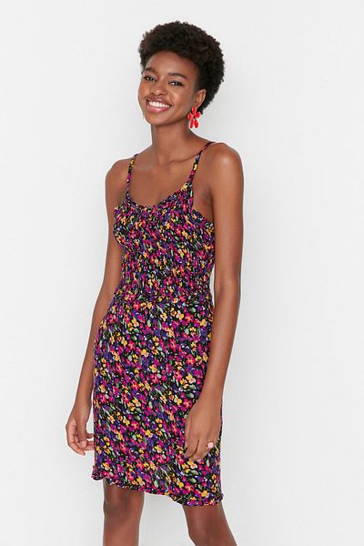 Trendyol Collection Multicolored Elastic Woven Dress TWOSS22EL00404